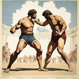 Two MMA fighters in the heat of battle