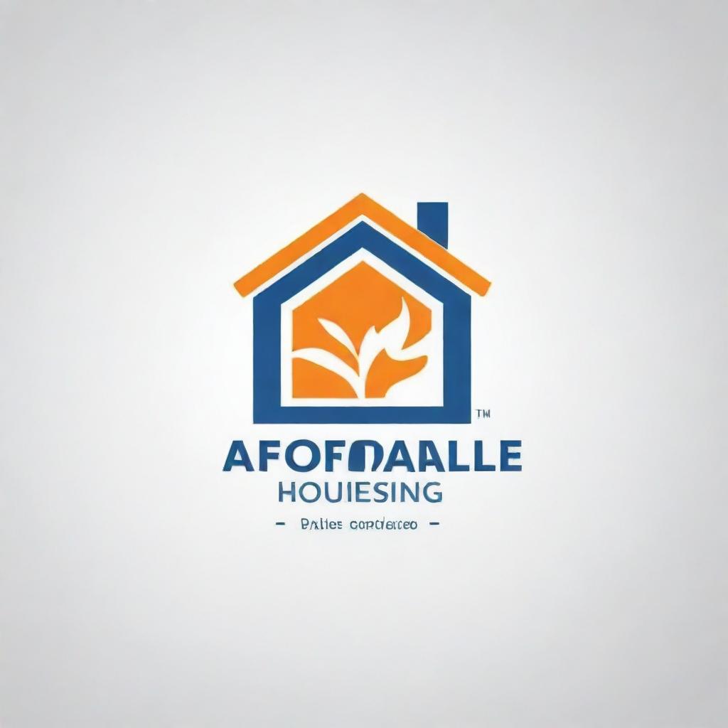 Design a logo for an affordable housing programme, integrated with a main website logo and the text 'Affordable Housing' suitable for the footer of documents and emblem on two types of backgrounds.