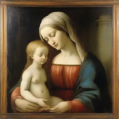 In Leonardo da Vinci's painting, 'The Virgin and Child with Saint Anne', Saint Anne is depicted as the eldest of the three figures.