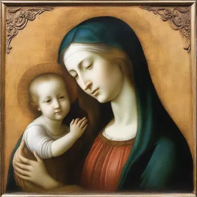 In Leonardo da Vinci's painting, 'The Virgin and Child with Saint Anne', Saint Anne is depicted as the eldest of the three figures.