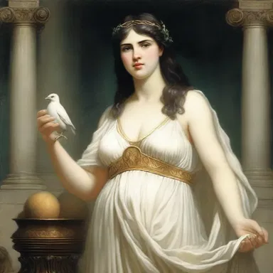 According to Greek mythology, Hestia is the eldest daughter of Cronus and Rhea, making her the firstborn among the Olympian gods.