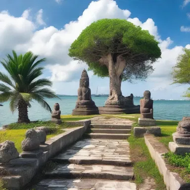 According to ancient legends, the safety island originated as a sacred space where gods and goddesses would reside, keeping watch over the city streets.