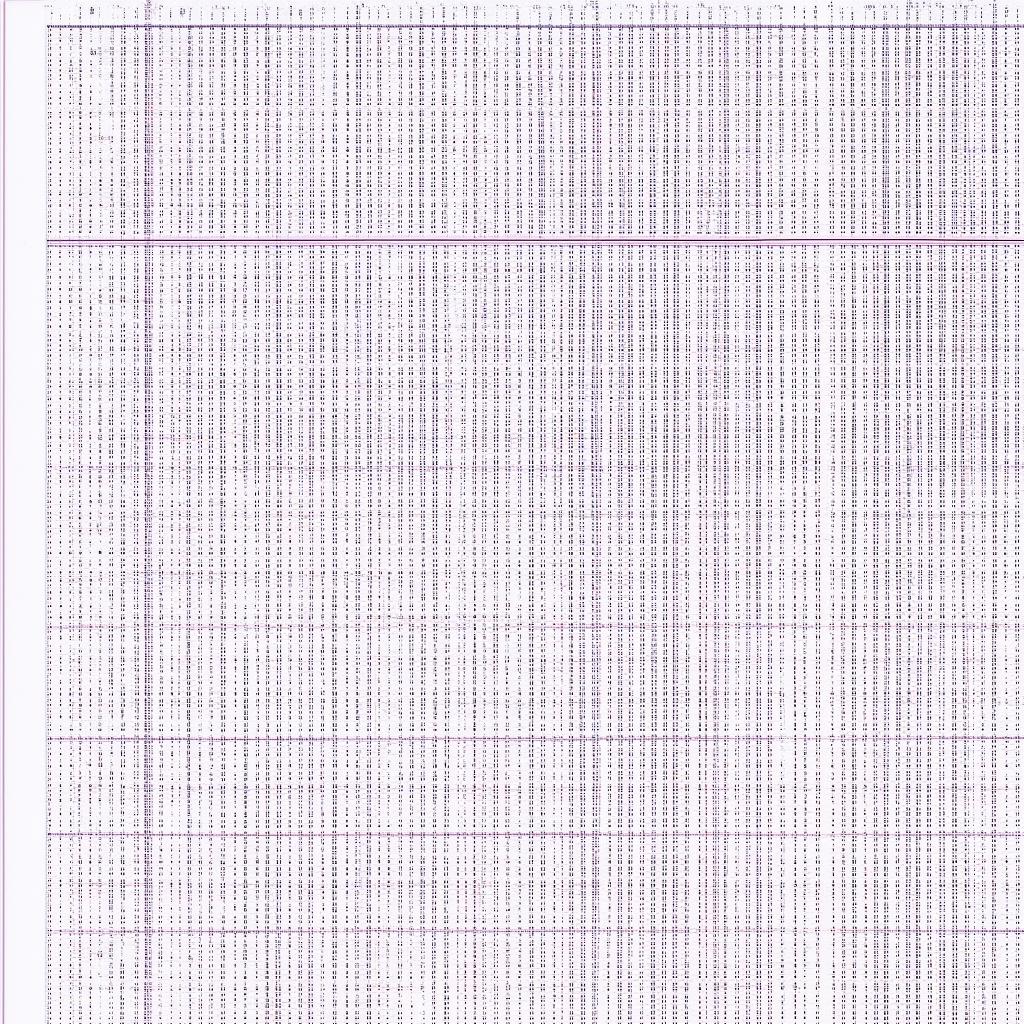 A visualization of the multiplication 30*35 as a grid, composed of 1050 squares in a rectangle.