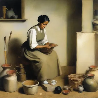 The painting depicted a house servant engaged in various household chores, capturing the beauty of everyday life.