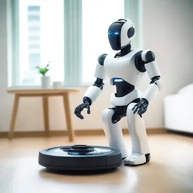 In a futuristic world, advanced robots have replaced human house servants, revolutionizing the concept of domestic chores.
