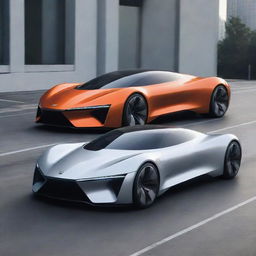 Futuristic cars with sleek designs, innovative technology features, and emission-free propulsion systems.