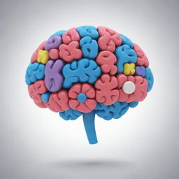 A smart brain themed with nursing, symbolizing knowledge and care in the medical field.