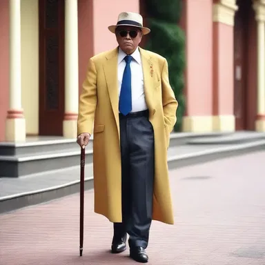 The main character in the movie carries a stylish cane with a handle made of malacca, adding elegance to his appearance.