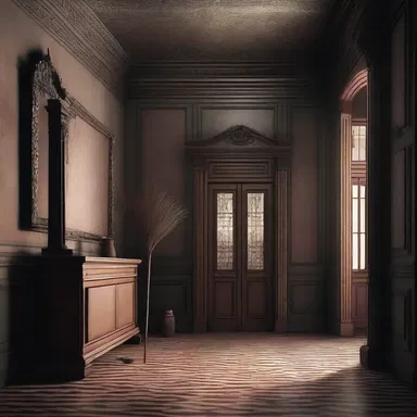 In the eerie old mansion, the protagonist discovers a hidden room filled with canes made of malacca, each associated with a dark and mysterious past.