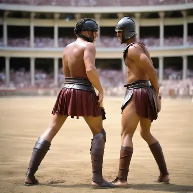 During ancient times, Roman gladiators were forced to undress before entering the arena.