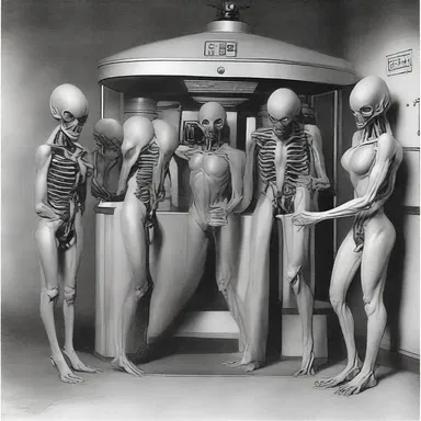 In the science fiction novel, the aliens had a special machine that instantly undressed humans for examination.