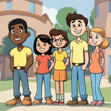 In a cartoon series, the interdependency between the main characters creates entertaining storylines.
