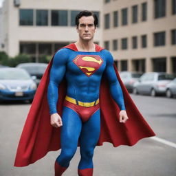 David Corenswet dressed as Superman, wearing the iconic Man of Steel suit.