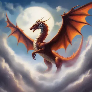 The artist created a stunning painting depicting a majestic dragon soaring through the clouds.