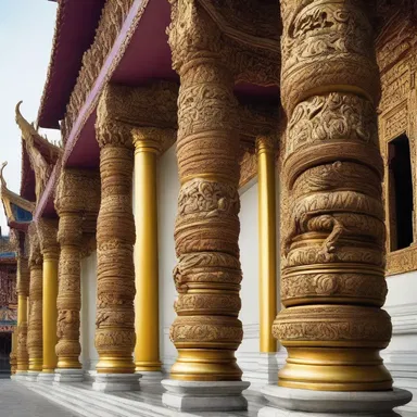 The grand palace featured elaborate dragon motifs carved into the pillars, adding a touch of mystique to the architectural design.