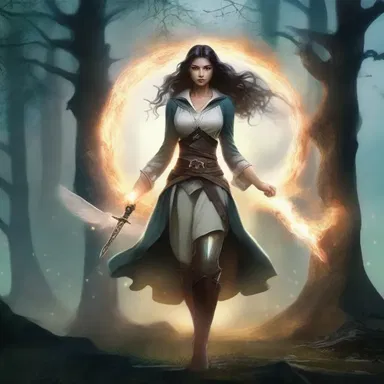 In the magical realm of the fantasy novel, the protagonist uses her powers to push back the evil forces and restore peace.