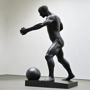 The artist created a stunning sculpture that depicted a figure pushing against the weight of the world, symbolizing the human struggle.