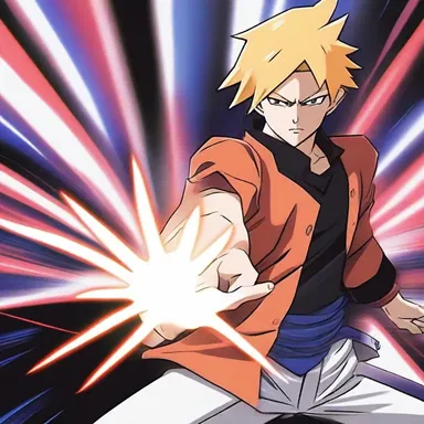 In the popular anime series, the main character is able to unleash a powerful force by pushing their palm forward, defeating enemies with ease.