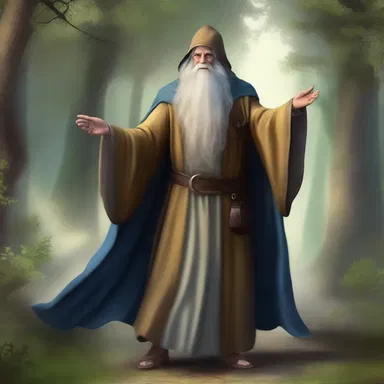 The wise and ancient wizard walked with a dignified air, commanding the respect and admiration of all who encountered him in the fantastical realm.