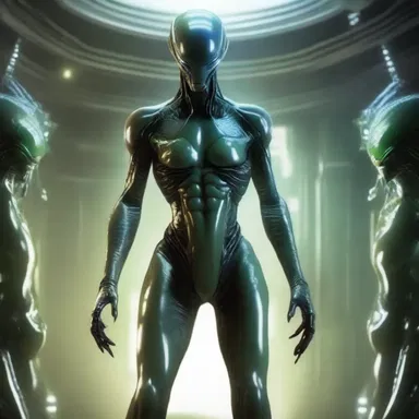 In the science fiction novel, the alien species is portrayed with a regal dignity, ruling their advanced civilization with wisdom and grace.