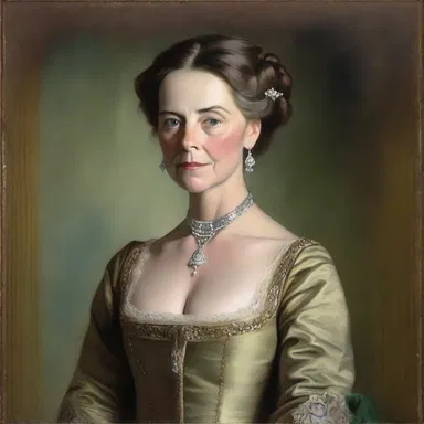 The portrait artist captures the subject's dignity in their regal posture and serene expression, showcasing their high social standing.