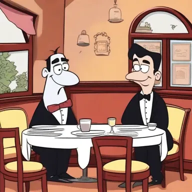 In the cartoon, the character made a reservation at a fancy restaurant but ended up being a no-show.