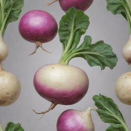 A realistic image of a fresh and juicy turnip.