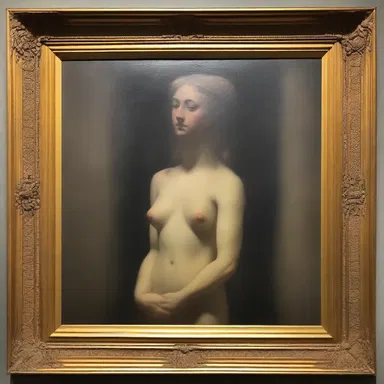 The museum displayed a painting with a missing sculpture that was not able to be found.