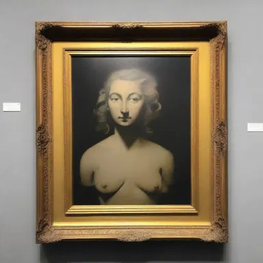The museum displayed a painting with a missing sculpture that was not able to be found.