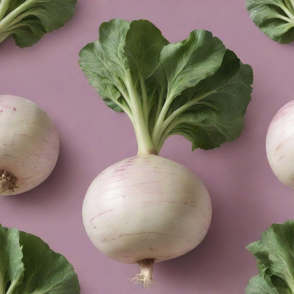 A realistic image of a fresh and juicy turnip.