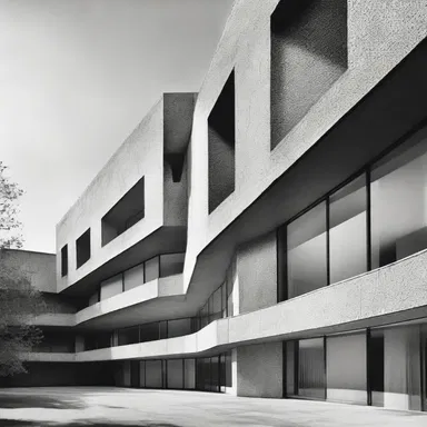 The modernist building featured preternatural angles and unconventional materials.