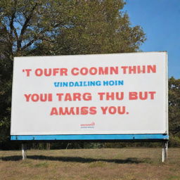 A large billboard on a sunny afternoon, displaying the comforting message 'You're bigger than what's making you anxious'