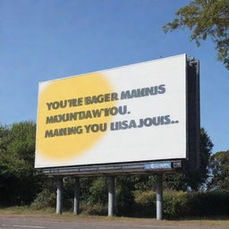 A large billboard on a sunny afternoon, displaying the comforting message 'You're bigger than what's making you anxious'