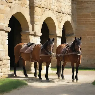 During the medieval period, knights kept their horses in a stabling near the castle, ensuring their steeds were ready for battle.