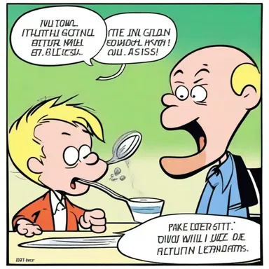 The comic strip depicted the character hitting a glass with a spoon, creating a tinkle sound effect.