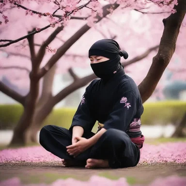After a long day of training, the young ninja sat under the cherry blossom tree, closing his eyes and taking deep breaths to refresh his body and mind, preparing for the next battle.