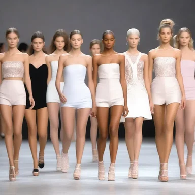 In preparation for the fashion show, the models refreshed their memory on the choreography of the runway walk.