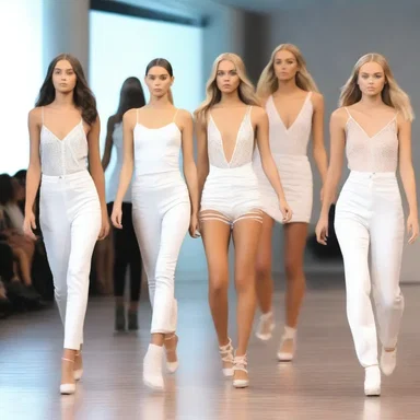 In preparation for the fashion show, the models refreshed their memory on the choreography of the runway walk.