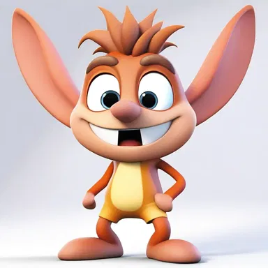 The animated character winked impishly at the camera, revealing a playful side to his personality.