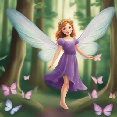 The mischievous fairy fluttered her wings impishly as she led the adventurers through the enchanted forest.