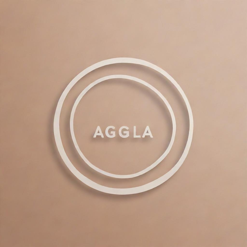 Design a circular logo with the word 'AGLA' at the center. Below it, arrange 'Andrea', 'Ezequiel', 'Diogo' and 'Tomas' in a polished and appealing style.