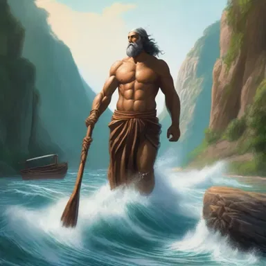 The mighty river god controlled the water flow in order to smoothen the currents and provide safe passage for ships.