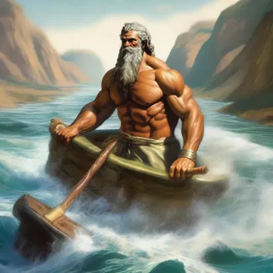 The mighty river god controlled the water flow in order to smoothen the currents and provide safe passage for ships.