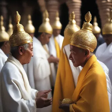 In some religious ceremonies, the followers smoothen the holy statues with a cloth to make them shine.