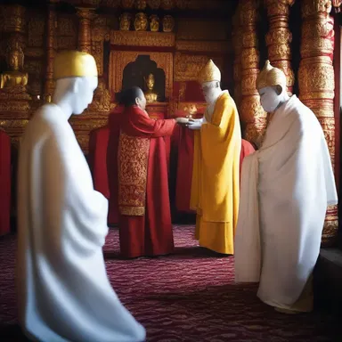 In some religious ceremonies, the followers smoothen the holy statues with a cloth to make them shine.