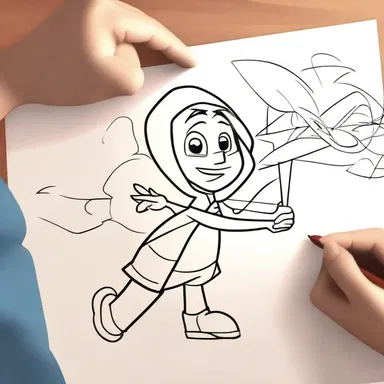 In the animated series, the character used a magic wand to smoothen out the rough edges of the drawing.