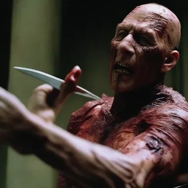 The villain in the movie used a knife to smoothen the edges of the victims' wounds, making them look more realistic.