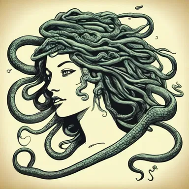 In ancient Greek mythology, Medusa was a reptilian creature with snakes for hair.
