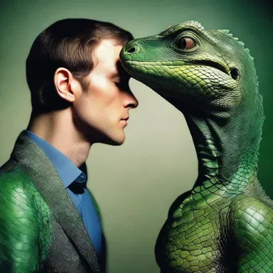 She compared his eyes to the shimmering scales of a reptilian creature, capturing his heart with her poetic words.