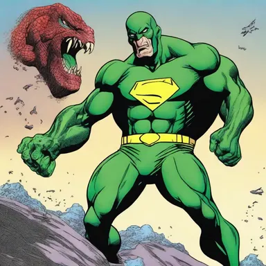 The superhero in the comic book series had a reptilian sidekick who possessed superhuman strength and agility.